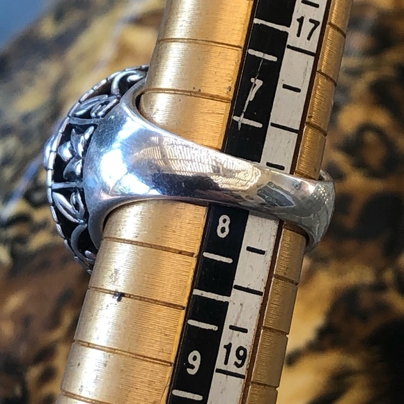 Vintage Sally C Turquoise Ruby Sterling Silver Ring - Picture 8 of 12